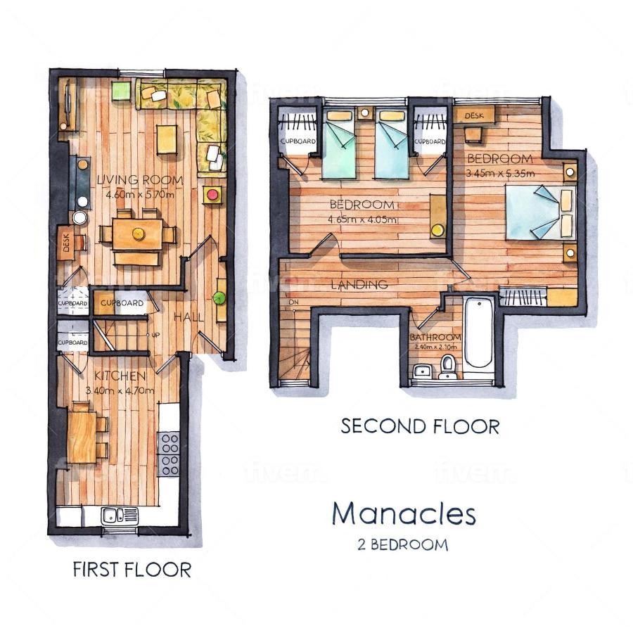 פאלמות' Manacles - Spacious Flat Near Beach With Sea Views & Parking מראה חיצוני תמונה